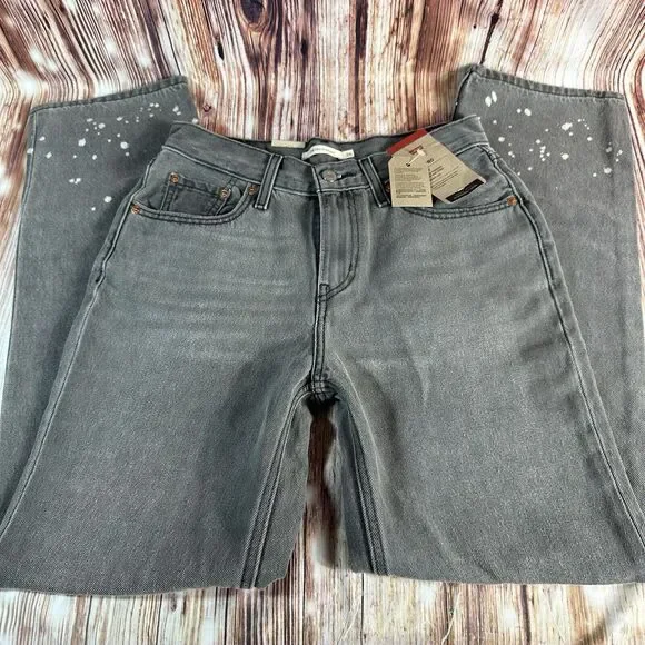 NEW Levi's LOW PRO STRAIGHT Leg Size 26 Gray Mid Rise Jeans Denim Pants 28x30 - Picture 3 of 15